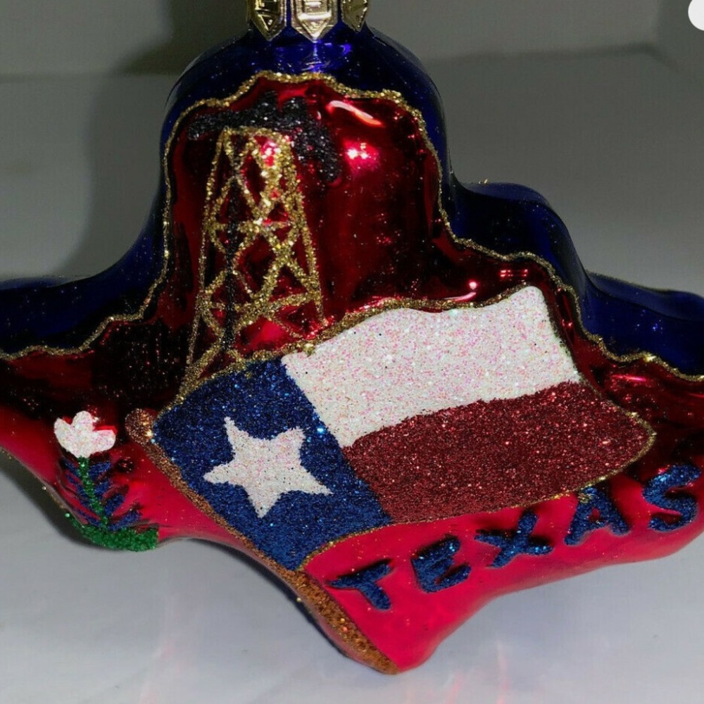 NIB Rare Vintage State of Texas Fitz and Floyd Glass Ornament - Picture 6 of 6